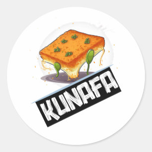 Knafeh Kunafa Kunafeh wurde von der AI hergestellt Runder Aufkleber