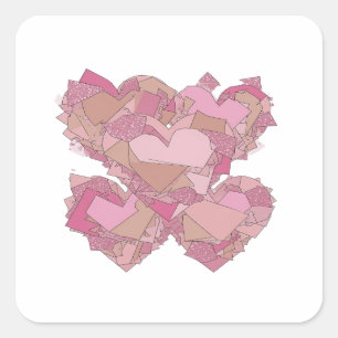 Knall Silber HERZEN IN LIEBE Sticker Druck