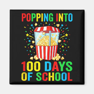 Knallen in 100 Schultage - lustiges Popcorn Magnet