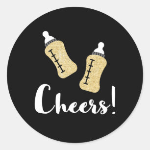 Knallende Flaschen-guten Rutsch ins Neue Runder Aufkleber