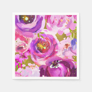 Knaller in Rosa Lila Gold Modern Trendige Florale  Serviette