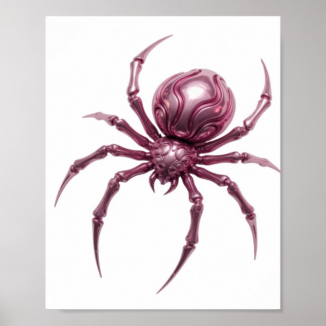 Knalliges Pink ABSTRACT ART Design Poster (Vorne)