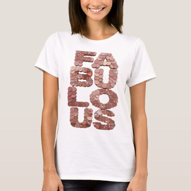 Knallpink FABULOUS Grafikdesign T-Shirt (Vorderseite)
