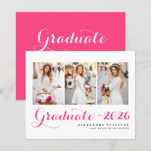 Knallrosa Abschlussjahrgang 2025 Fotocollage Abitu