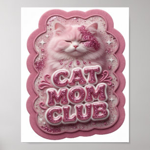 Knallrosa CAT MOM CLUB Poster