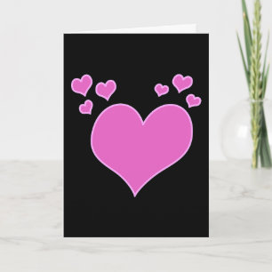 Knallrosa u. schwarze Valentinstag-Karte Feiertagskarte