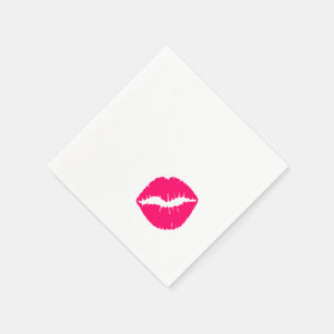 Knallrosa verschmierter Lippenstiftfleck Serviette