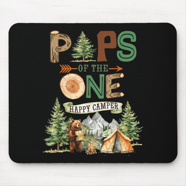 Knalltöne des einen glücklichen Camper 1. Geburtst Mousepad (Vorne)
