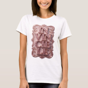 Knappe rosa UNSICHTBARE Schrift T-Shirt