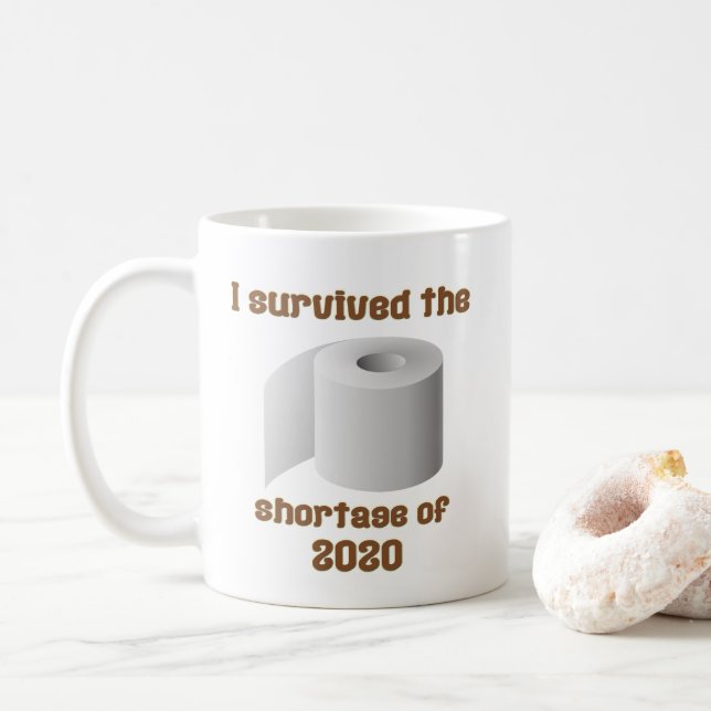 Knappheit an Toilettenpapier Kaffeetasse (Mit Donut)