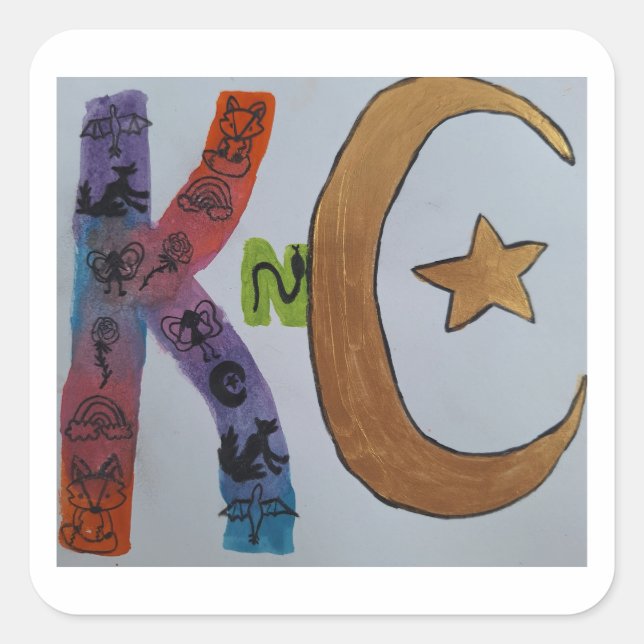 KnC-Logo-Aufkleber Quadratischer Aufkleber (Vorderseite)