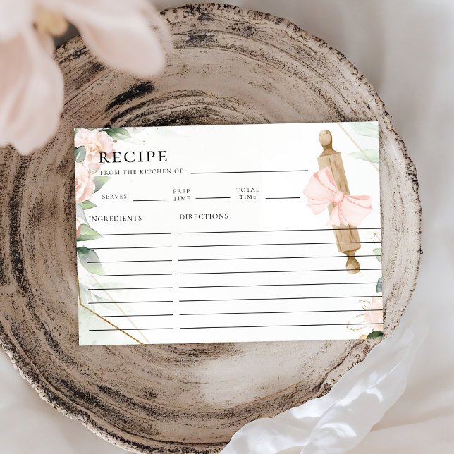 Knead Liebe Rosa Blumenmuster Brautparty Rezept Ka Mitteilungskarte (Von Creator hochgeladen)