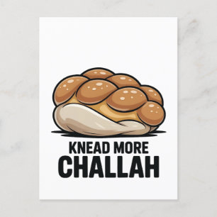 Knead more Challah Juden Backen Einladungspostkarte