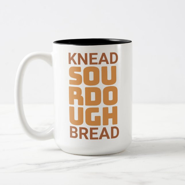 Knead Sourdough Brot Baker Brothersteller Zweifarbige Tasse (Links)