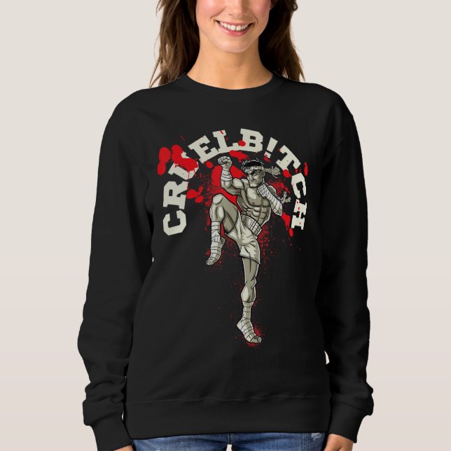 Knee Knockout Ko Muay Thai Fighter Boxing Sweatshirt (Vorderseite)