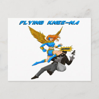 Knee-Na fliegen Postkarte