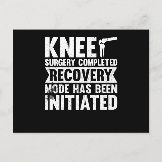 Knee Surgery Completed Recovery Mode Feiertagspostkarte (Vorderseite)