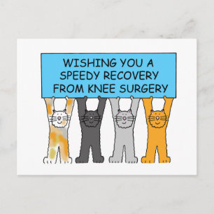 Knee Surgery Speedy Recovery Cartoon Cats Postkarte