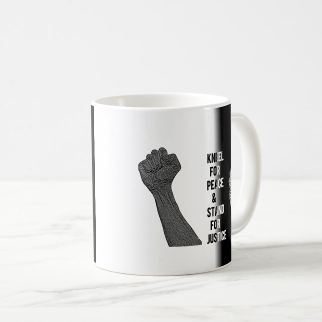 Kneel für Frieden und Stand der Gerechtigkeit Kaffeetasse (VorderseiteRechts)