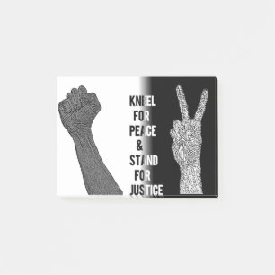 Kneel für Frieden und Stand der Gerechtigkeit Post-it Klebezettel