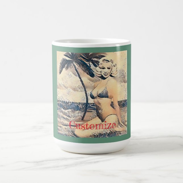 Kneeling Blonde Bikini Modell Thunder_Cove Kaffeetasse (Mittel)