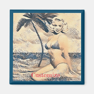 Kneeling Blonde Bikini Modell Thunder_Cove Magnet
