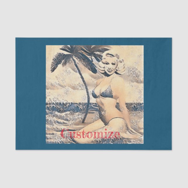 Kneeling Blonde Bikini Modell Thunder_Cove Seidenpapier (Vorderseite)