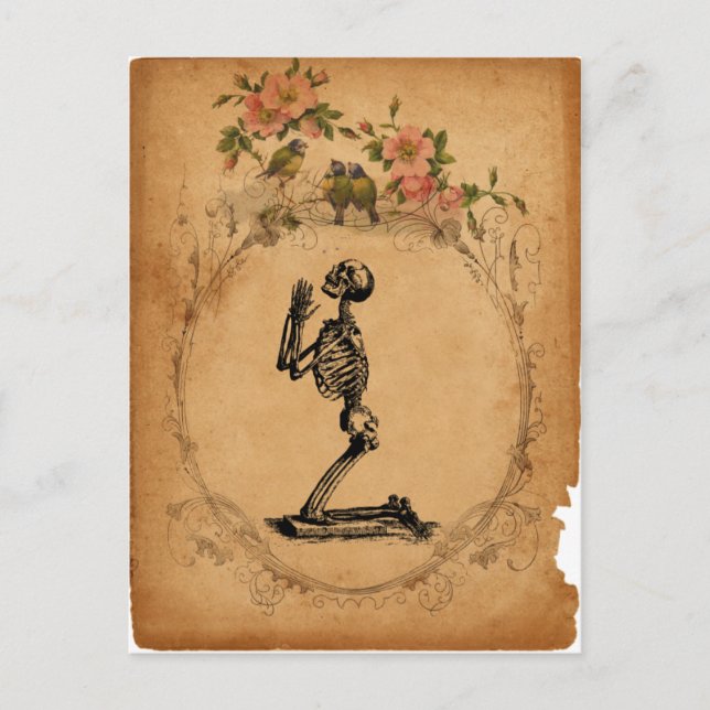 Kneeling Skeleton Postkarte (Vorderseite)