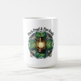 Kneifgeschütztes Laternenkleeblatt-T-Shirt | „Knei Kaffeetasse