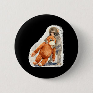 Kneten Sie süßes Babyäffchen-Orang-Utan-Plüschtier Button