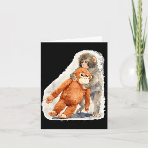 Kneten Sie süßes Babyäffchen-Orang-Utan-Plüschtier Karte