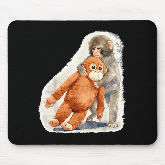 Kneten Sie süßes Babyäffchen-Orang-Utan-Plüschtier Mousepad (Vorne)