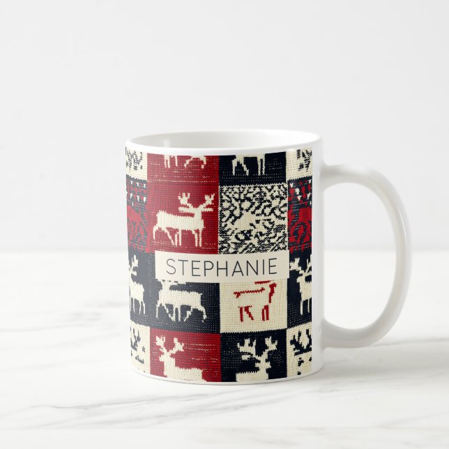 Knetmuster Weihnachtsmuster | Rustikal Kaffeetasse (Rechts)