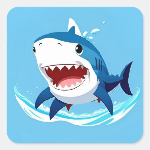 Knickershark schwimmt unter Wasser Quadratischer Aufkleber