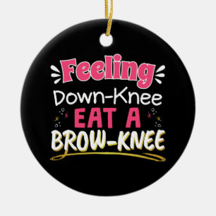 Knie-OP Positiv-Pun - Süßer Brownie Keramik Ornament