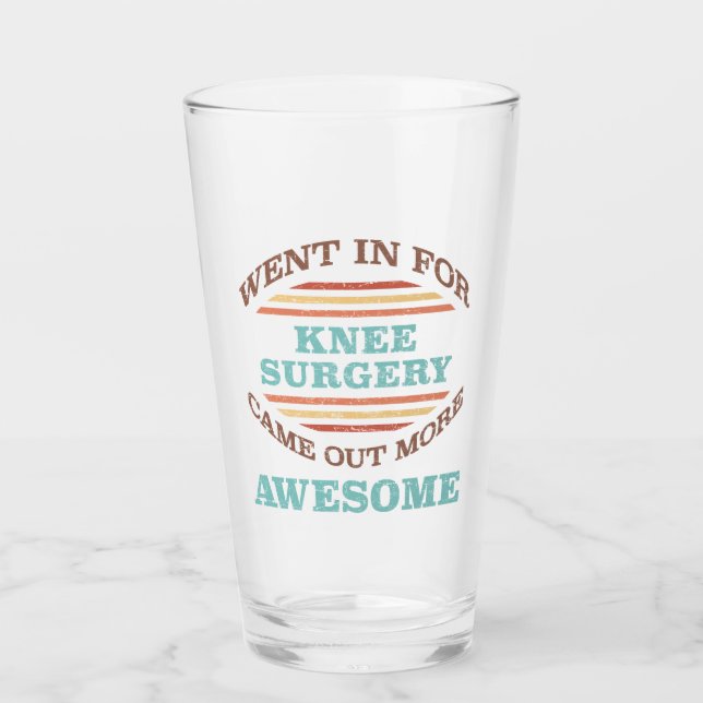 Knie Operation Erholung Spaß Glas (Vorderseite)