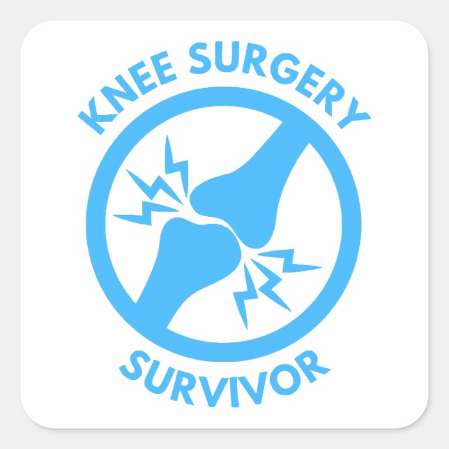 Knie-Operation Quadratischer Aufkleber (Vorderseite)