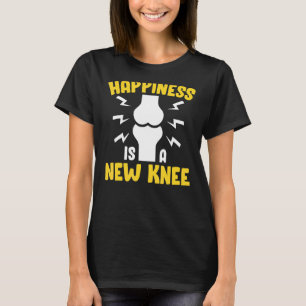 Knie Operation Survivor Happy Bionic Club Knee R T-Shirt