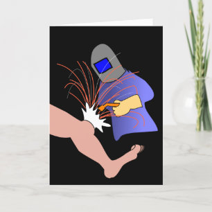 Knie-Operation wird gut Humorer-Card-Welder-Cartoo Karte