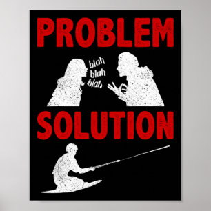 Kniebrettfahren Aquatisches Sportproblem Lösung Ho Poster