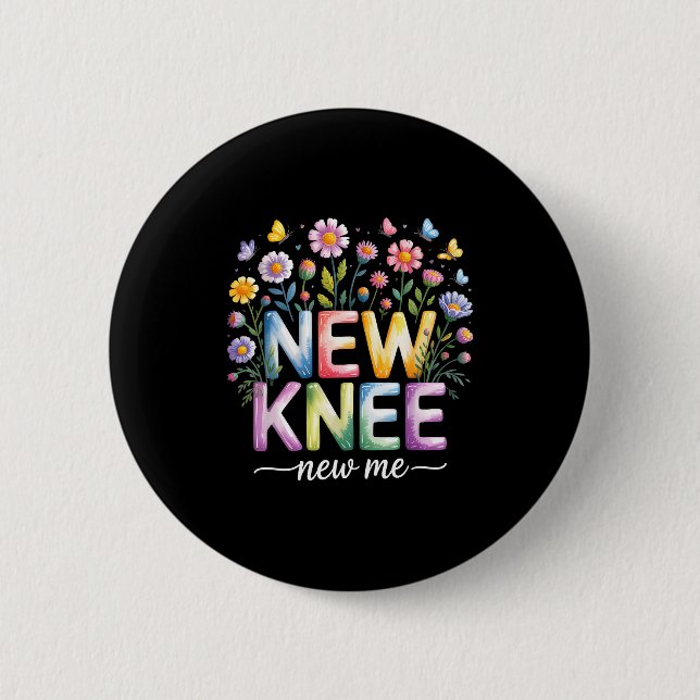 Knieersatz-Erholung Chirurgie Lustiges Neues Knie  Button (Vorderseite)