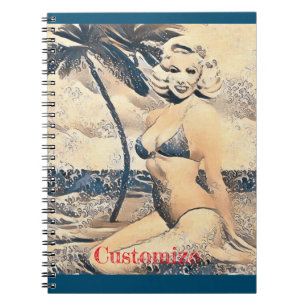 Kniende blonde Bikini-Modelle Thunder_Cove Notizblock