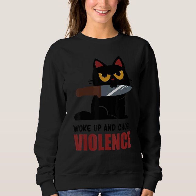 Knife Cat Woke Up And Chose Violence  Tee (Vorderseite)