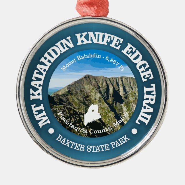 Knife Edge Trail (Katahdin) Ornament Aus Metall (Vorne)