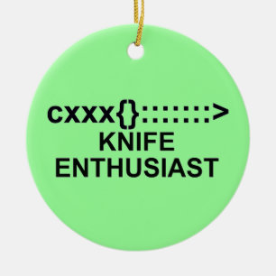Knife-Enthusiasten-Zeichen Keramik Ornament