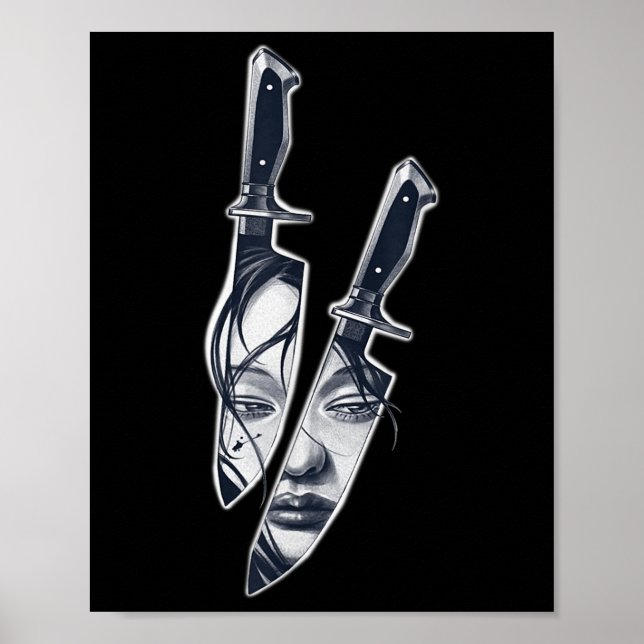Knife Girl Tattoo Poster (Vorne)