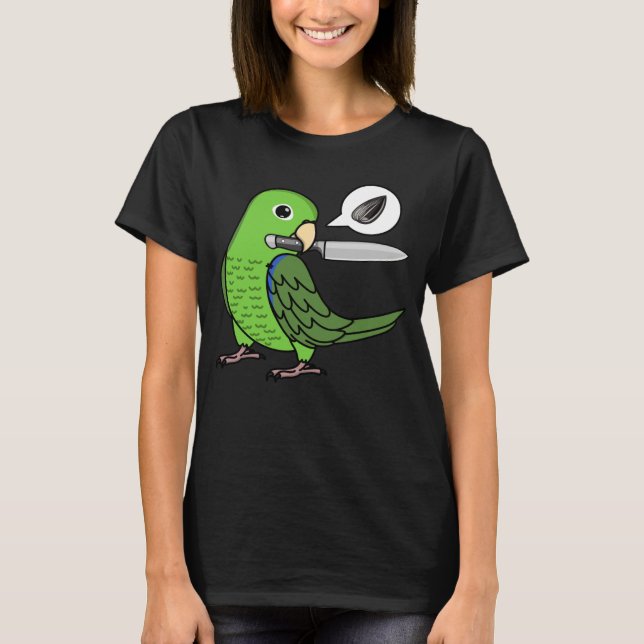 Knife Parrot Wants Seeds I Green Parrotlet T-Shirt (Vorderseite)