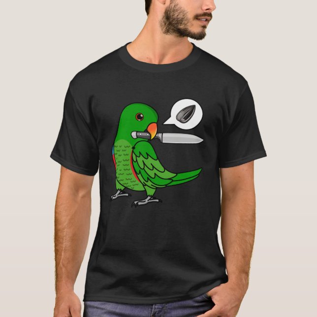 Knife Parrot Wants Seeds I Male Eclectus T-Shirt (Vorderseite)