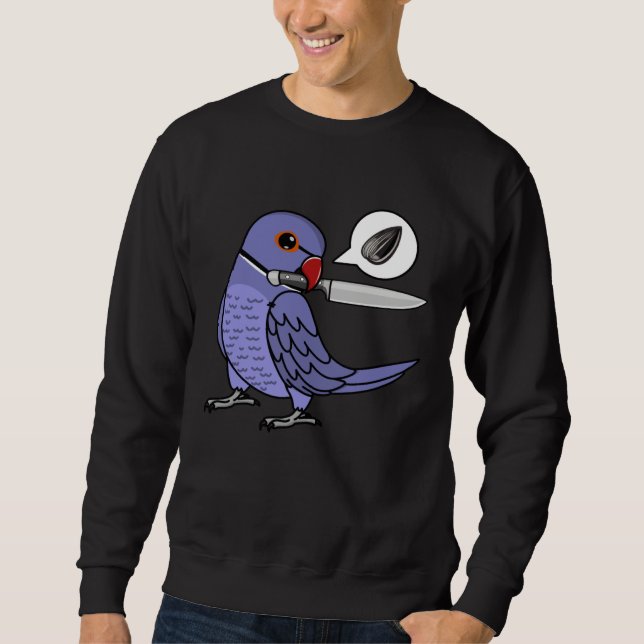Knife Parrot Wants Seeds I Violet Indian Ringneck Sweatshirt (Vorderseite)
