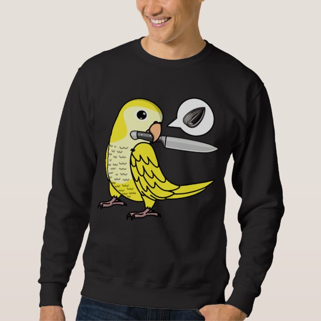 Knife Parrot Wants Seeds I Yellow Lutino Monk Para Sweatshirt (Vorderseite)